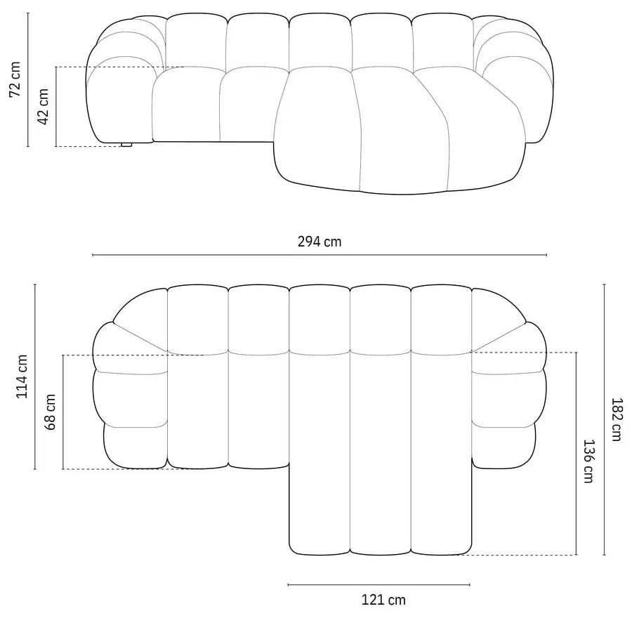 Világoszöld sarokkanapé (jobb oldali) Diana – Micadoni