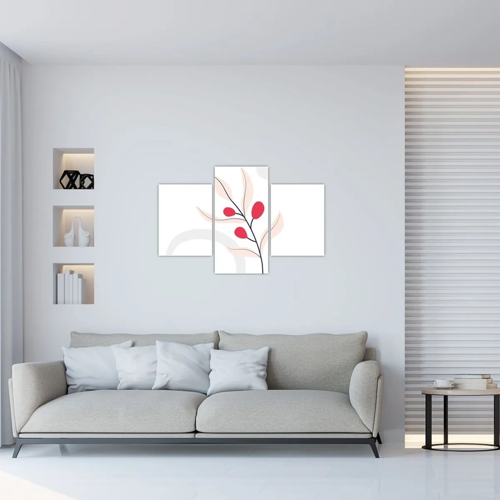Kép - Rózsaszín virágos absztrakció N⁰3 (90x60 cm)