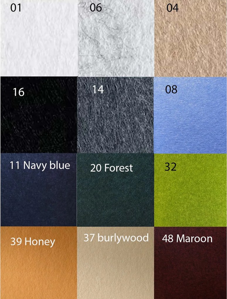 Bilnora extra sűrű akusztikai filc falpanel, 120x60cm, 2–2,5cm vastag, öntapadós hátoldallal - 120x60x2cm