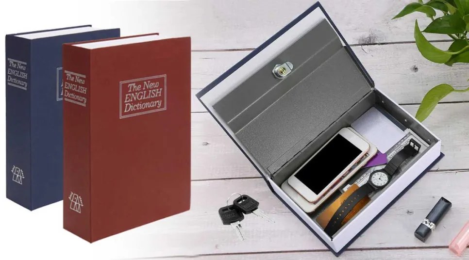 Könyv alakú biztonsági doboz-kék