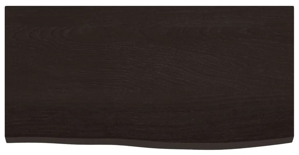 sötétbarna kezelt tömör fa fürdőszobai pult 60x30x2 cm