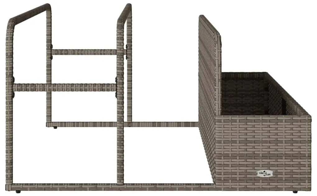 szürke polyrattan medence melletti úszótároló 110x100x57 cm