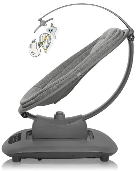 Lionelo - BLOSSOM zenélő babahinta beton szürke + távirányító