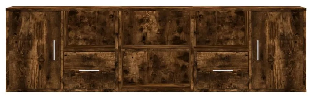 füstös tölgy színű szerelt fa sarokszekrény 160 x 40 x 45 cm