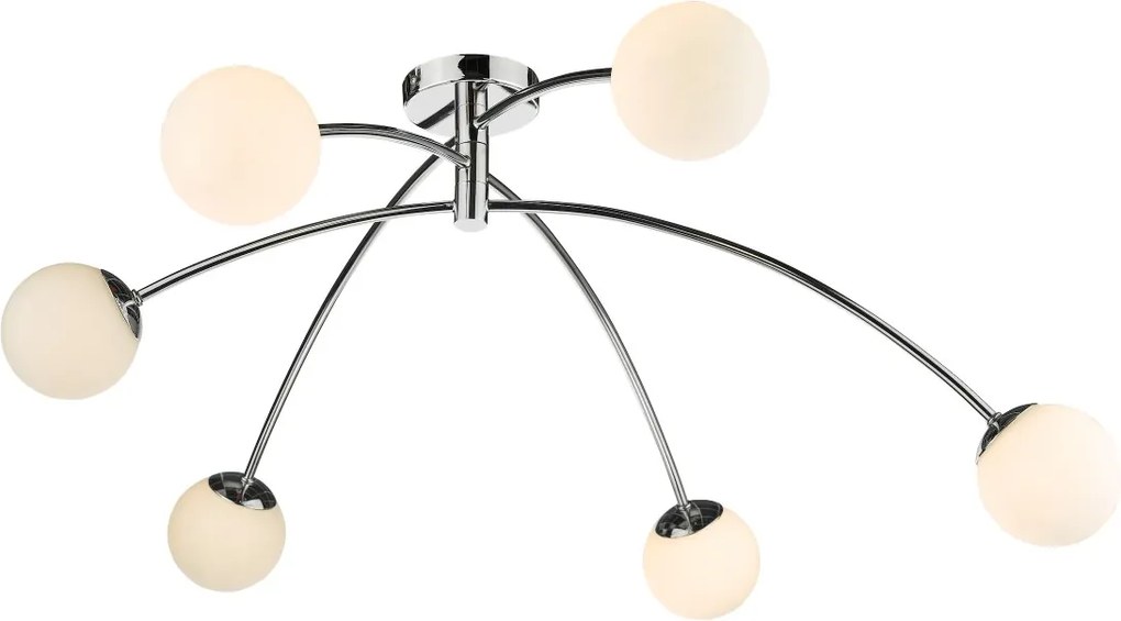 Dar Lighting modern mennyezeti lámpa puglia fehér csiszolt króm darpug6450