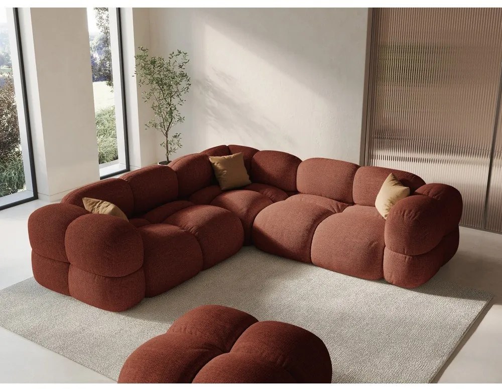 Téglavörös sarokkanapé Loretto – Cosmopolitan Design