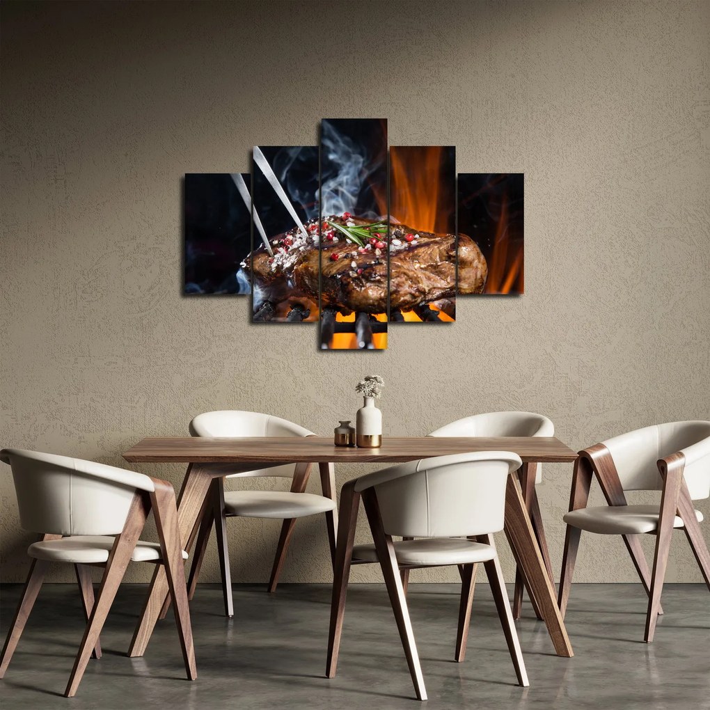 Egy sült steak képe (150x105 cm)