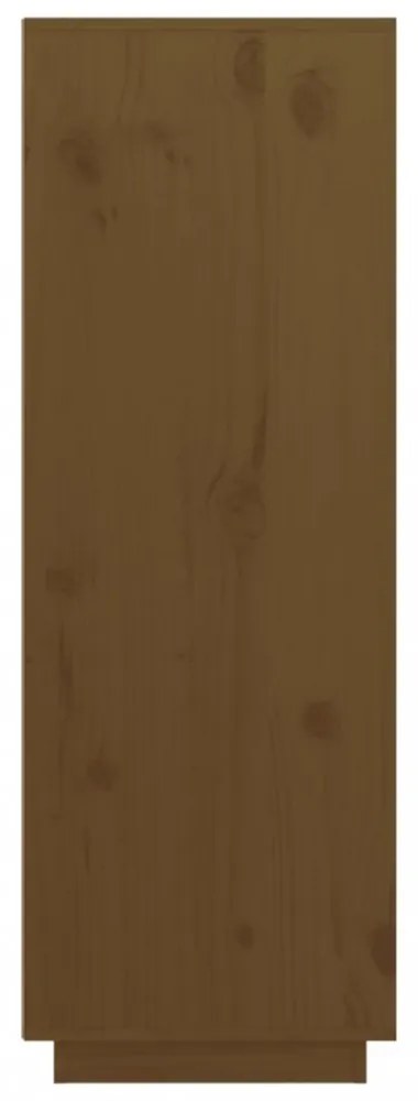 mézbarna tömör fenyőfa magasszekrény 89x40x116,5 cm