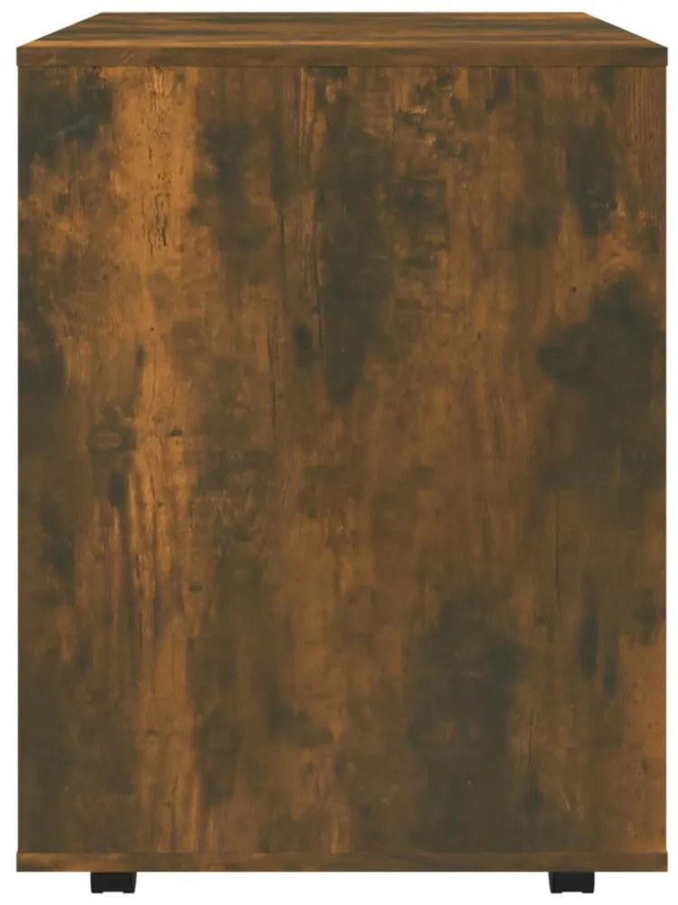 füstös tölgy színű szerelt fa kerekes szekrény 60 x 53 x 72 cm