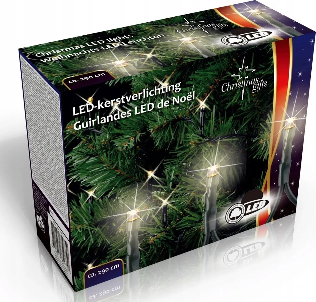 Karácsonyi kültéri fénylánc 80x Led meleg fehér, 230V, hossz 11,4