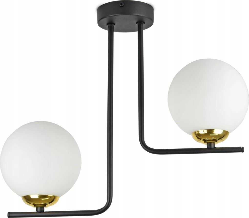 Függőlámpa Mennyezeti Csillár Fekete Arany Gömbök