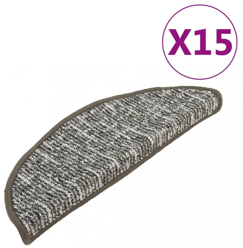 15 db antracitszürke lépcsőszőnyeg 56x17x3 cm