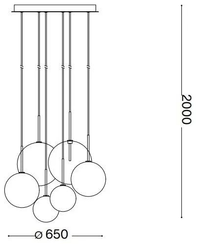 Ideal Lux - LED Csillár zsinóron EQUINOXE 6xG4/2W/230V átm. 65 cm króm/füstös