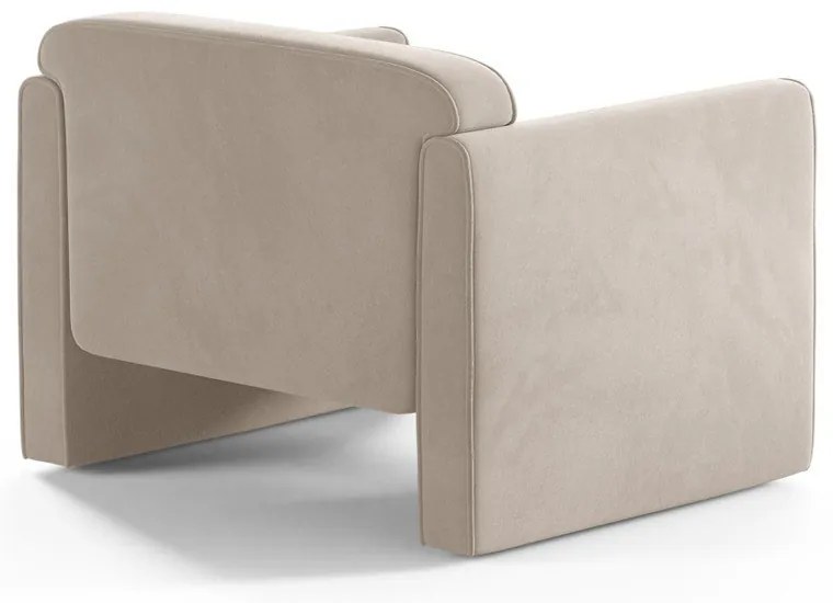 Bézs bársony fotel Abby – Micadoni