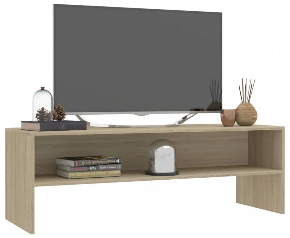 sonoma tölgy színű szerelt fa TV-szekrény 120 x 40 x 40 cm