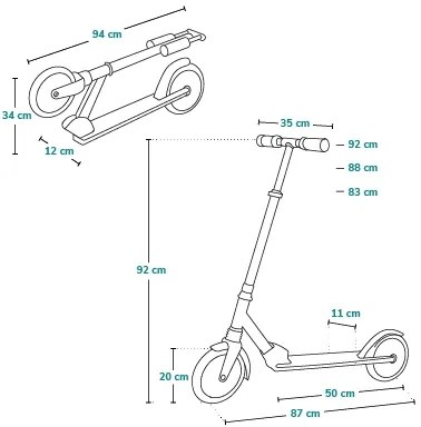 Lionelo - Gyermek roller LUCA fekete