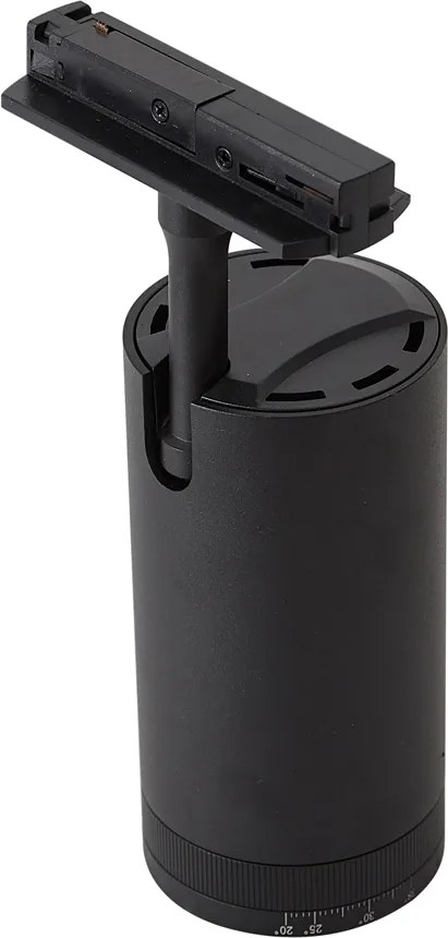 Modern fekete spotlámpa 1 fázisú sínrendszerhez, LED-del, forgatható és dönthető - Iconic Zoom