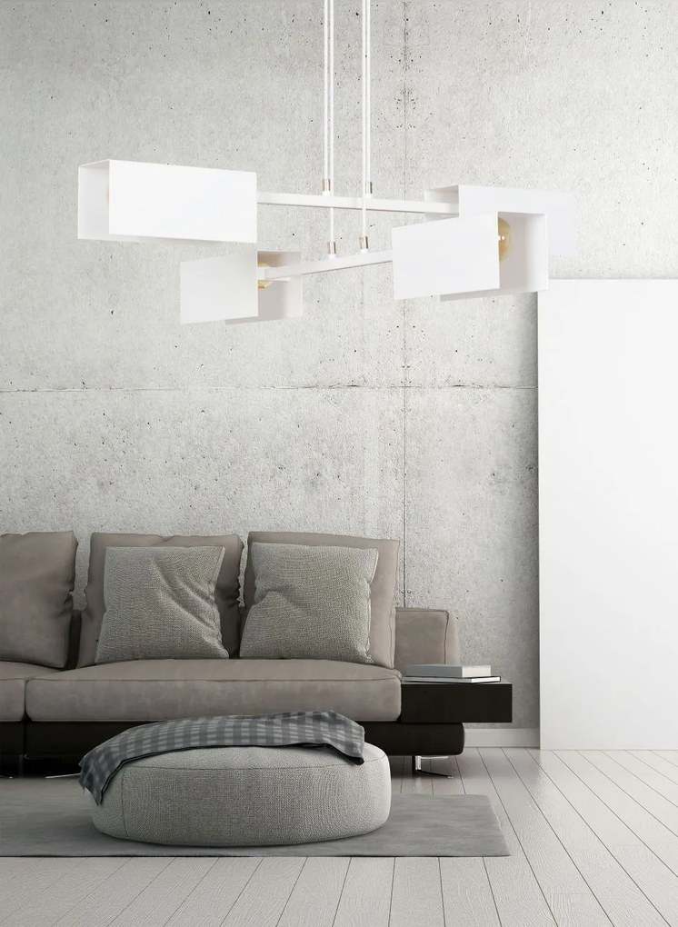 Emibig modern függeszték tolos fehér arany emi634/4