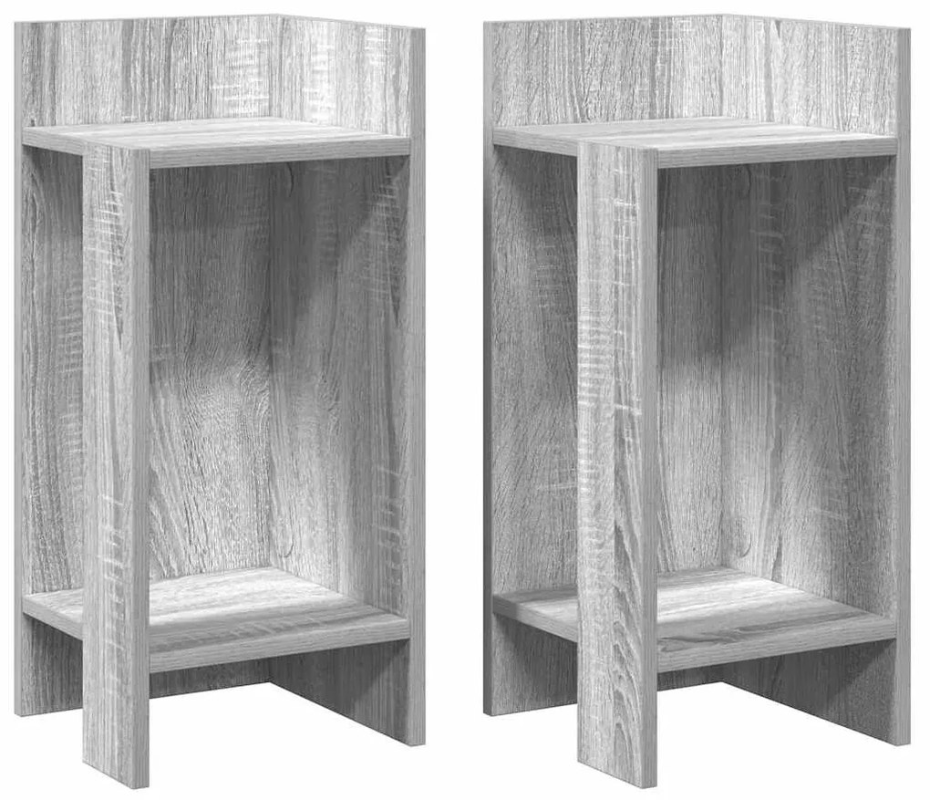 2 db szürke sonoma színű kisasztal polccal 25,5 x 27 x 60 cm