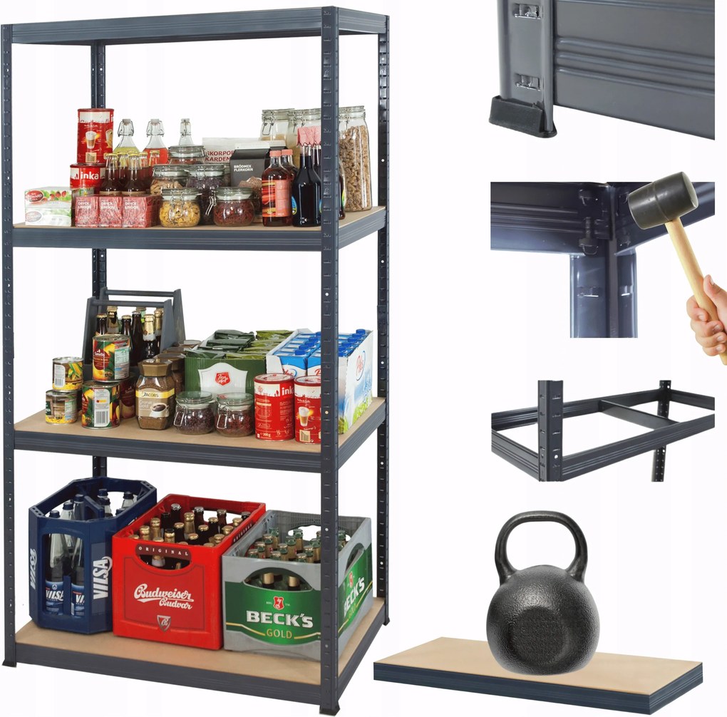 Helios Prémium fém garázstároló állvány 180x120x60cm 4Px175kg