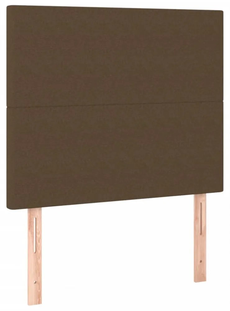 sötétbarna szövet LED-es fejtámla 80x5x118/128 cm