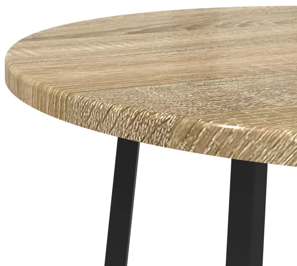 vidaXL Kisasztal készlet polcokkal 2 pcs Sonoma Tölgy és Fekete