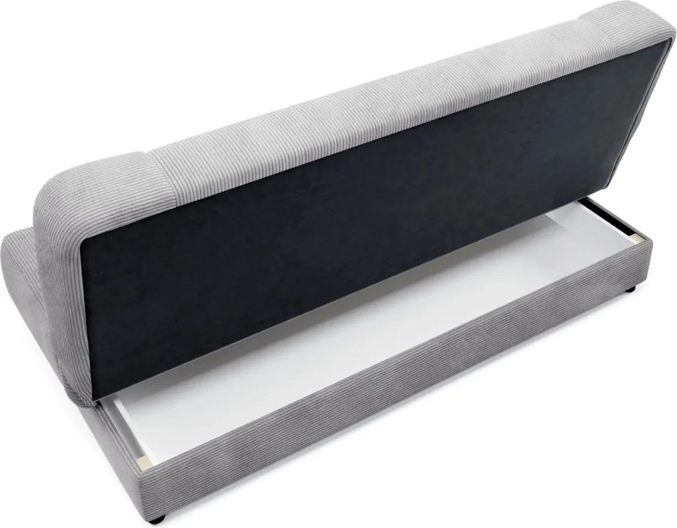 Ágyazható kanapé szürke színben, kordbársony kárpittal PIANO