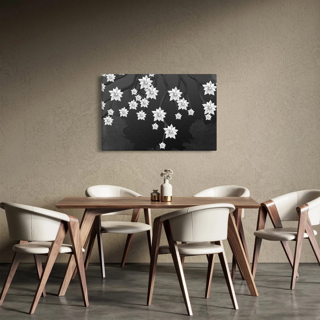 Kép - virágok az ágakon (90x60 cm)