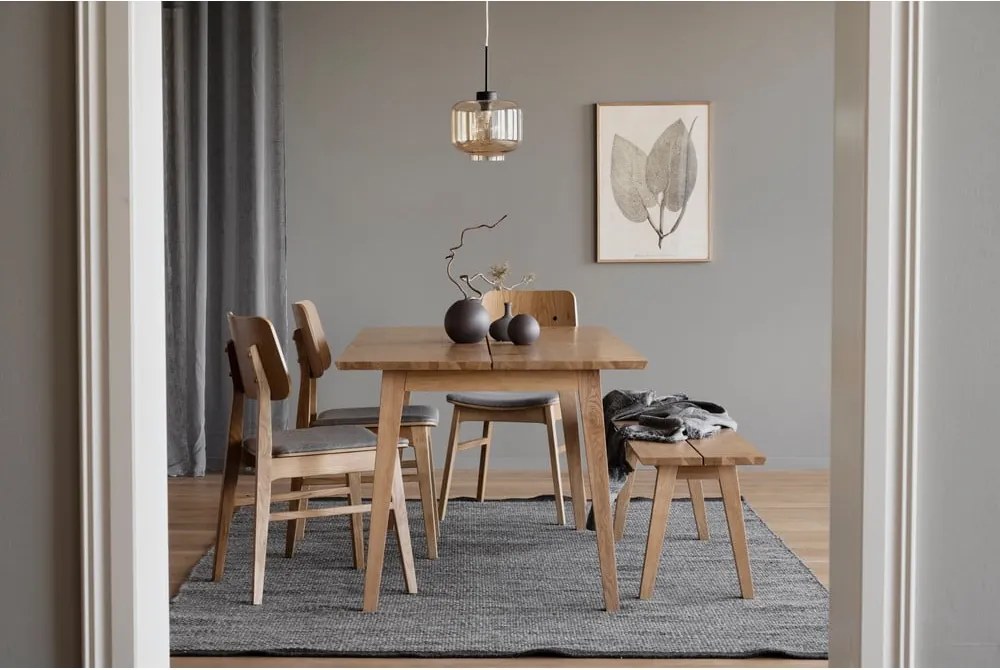 Melfort fa étkezőasztal tölgyfa dekorral, 180 x 90 cm - Rowico