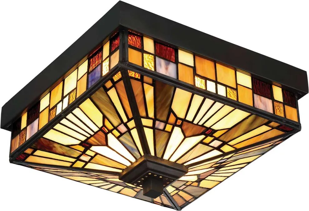 Quoizel INGLENOOK QZ-INGLENOOK-F Tiffany mennyezeti lámpa 2x60W/E27 IP44