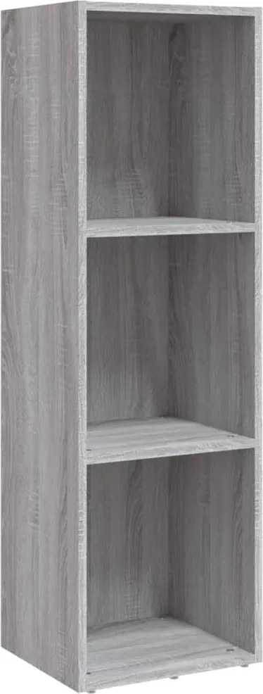 vidaXL szürke sonoma színű szerelt fa könyv-/TV-szekrény 36x30x114 cm