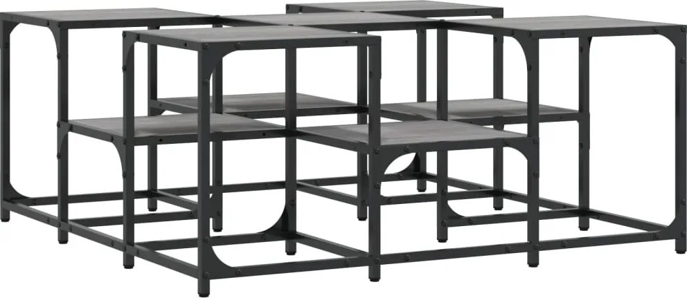 vidaXL szürke sonoma szerelt fa dohányzóasztal 91x91x40 cm