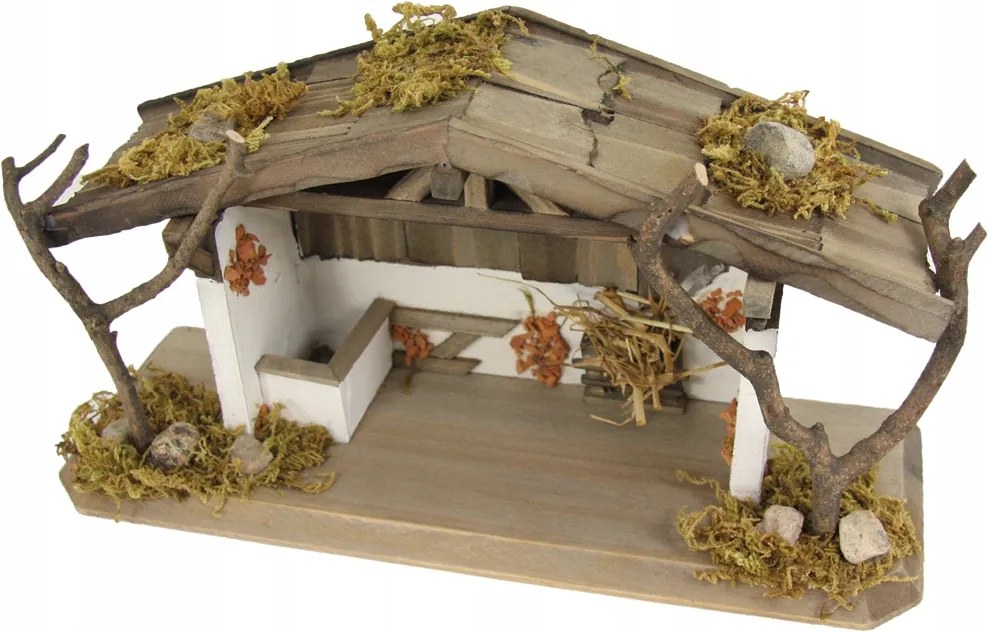 Karácsonyi betlehem 30x10x15cm 5-9cm-es figurákhoz
