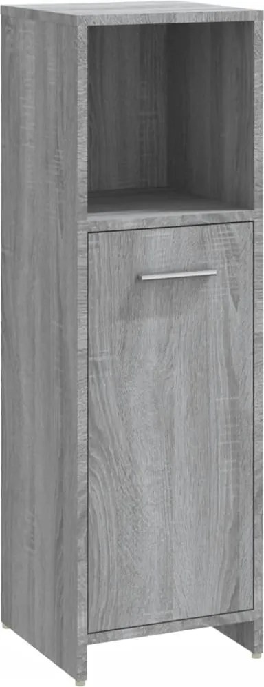 vidaXL szürke sonoma színű szerelt fa fürdőszobaszekrény 30x30x95 cm