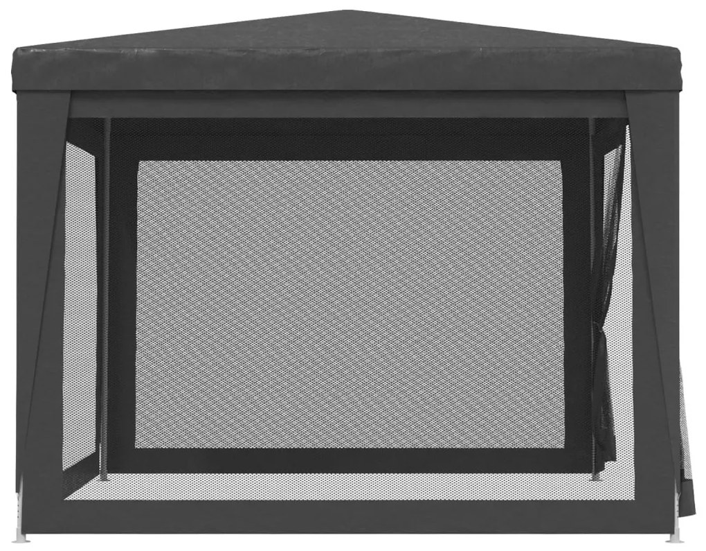 antracitszürke HDPE rendezvénysátor 4 hálós oldalfallal 3x3 m