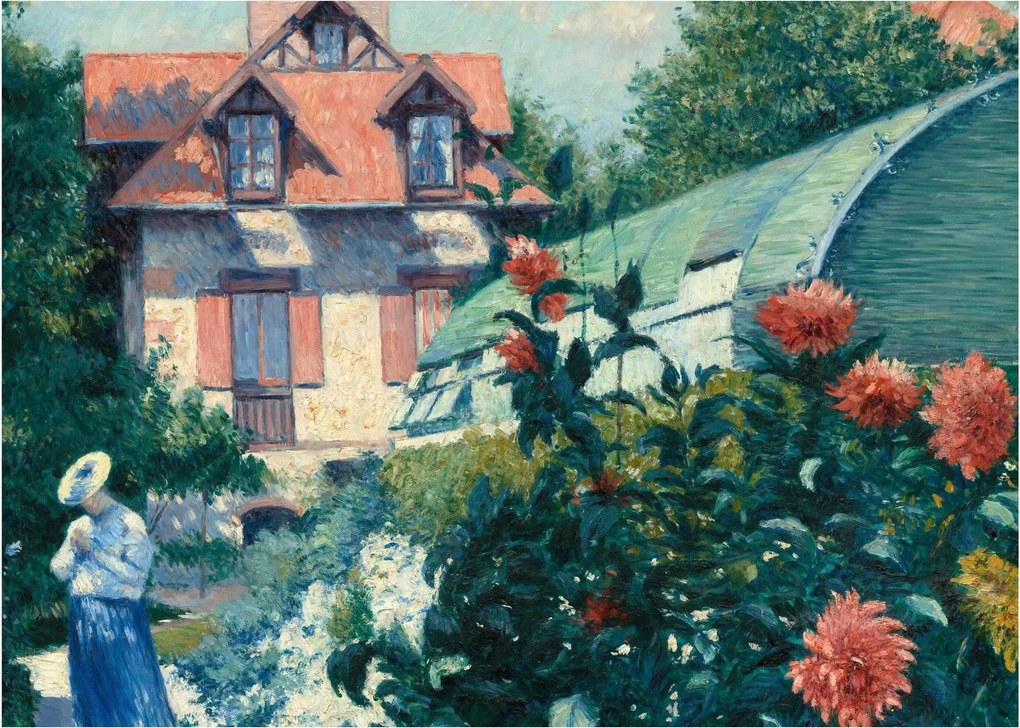 Kép - Gustave Caillebotte, Dahlias, Garden at Petit Gennevilliers, reprodukciók (70x50 cm)