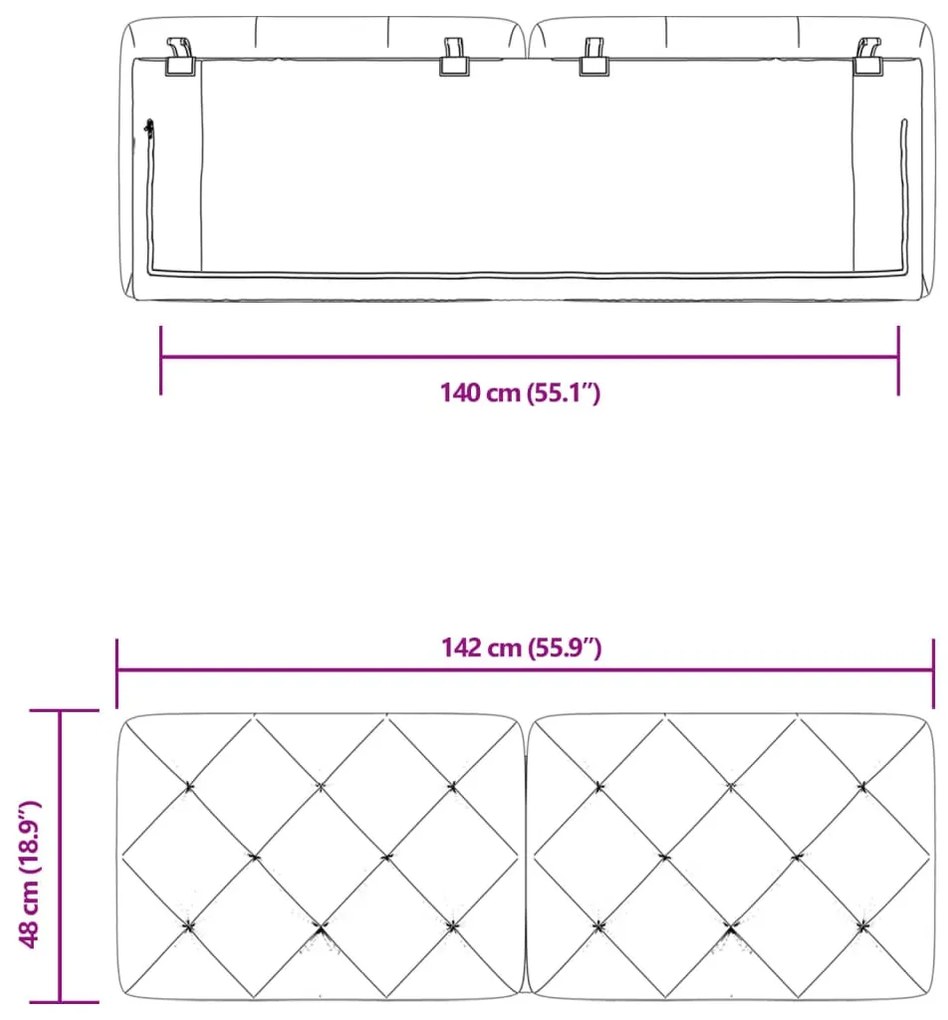 rózsaszín bársony fejtámla párna 140 cm