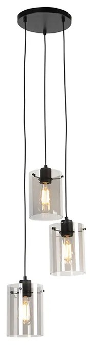 Design lógó lámpa fekete füstüveggel 3-lámpás - Dome