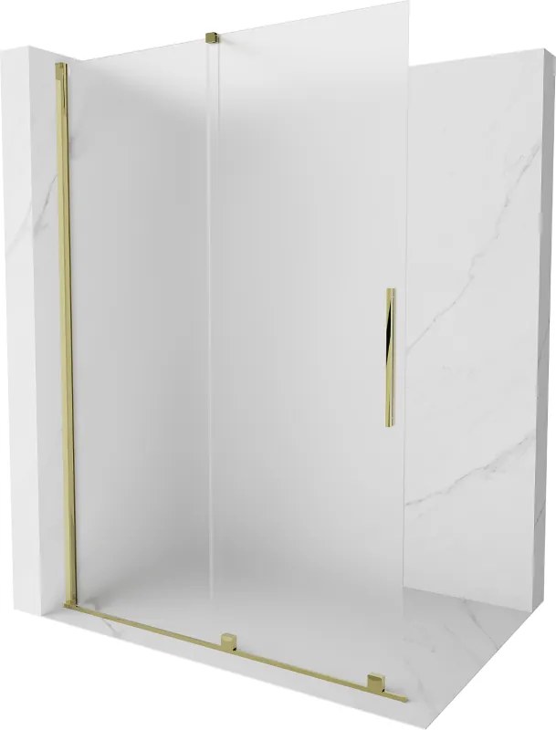 Mexen Velar toló zuhanyfal Walk-in 130 x 200 cm, matt 8 mm, arany - 871-130-000-33-50