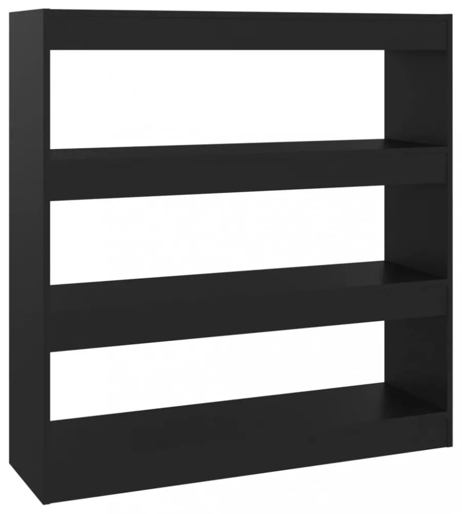 fekete térelválasztó könyvszekrény 100 x 30 x 103 cm