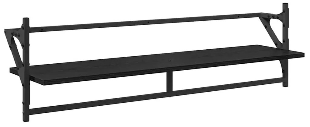 Fali polc készlet 6 pcs Fekete tölgy 100 x 25 x 30 cm Faanyag