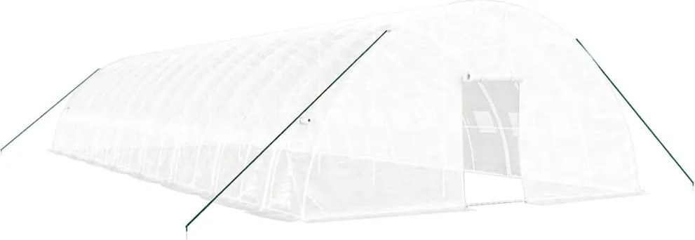 vidaXL fehér acélvázas melegház 96 m² 16 x 6 x 2,85 m