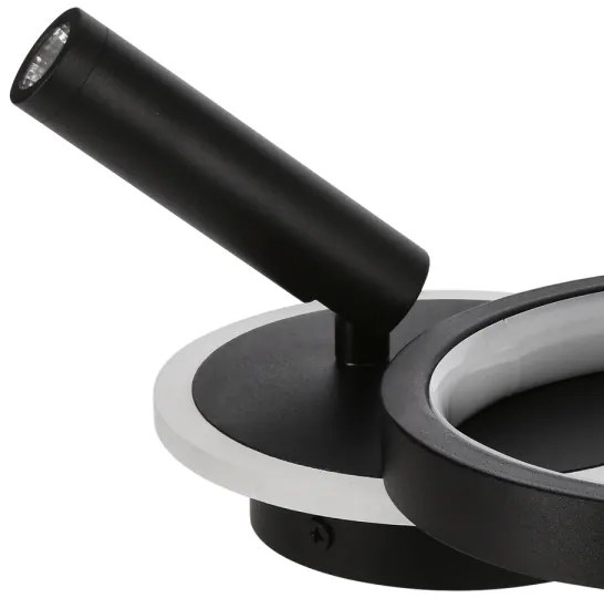 MONET LED fali lámpa 13W+2W, 230V, 3000/4000/6000K, fekete