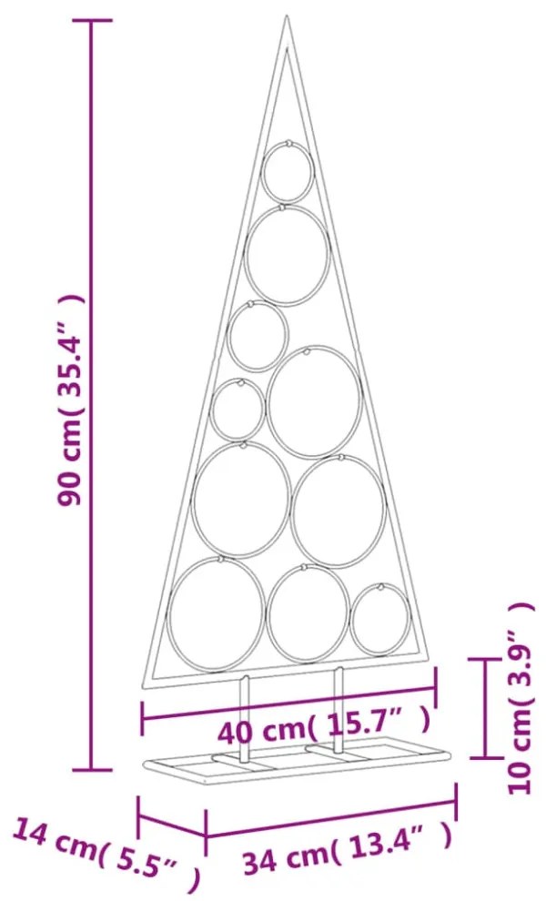 fekete fém karácsonyfa dekorációhoz 90 cm