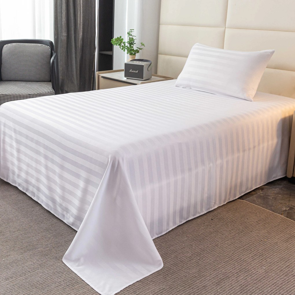 Mikroszálas hotelszoba lepedő 140x240 cm és párnahuzat 50x70 cm JASMINE, fehér Rögzítés: Bújtatós