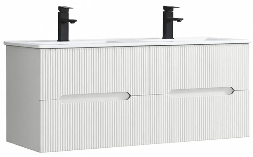 Trent 120 alsó fürdőszobabútor kerámia mosdóval 4 fiókos, fehér