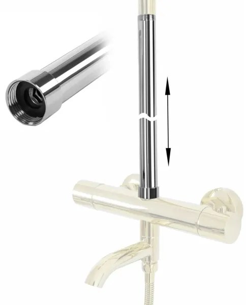 REA-K0881 - 51,5 cm hosszabbító rúd zuhany- vagy fürdőkád készlethez, fényes króm