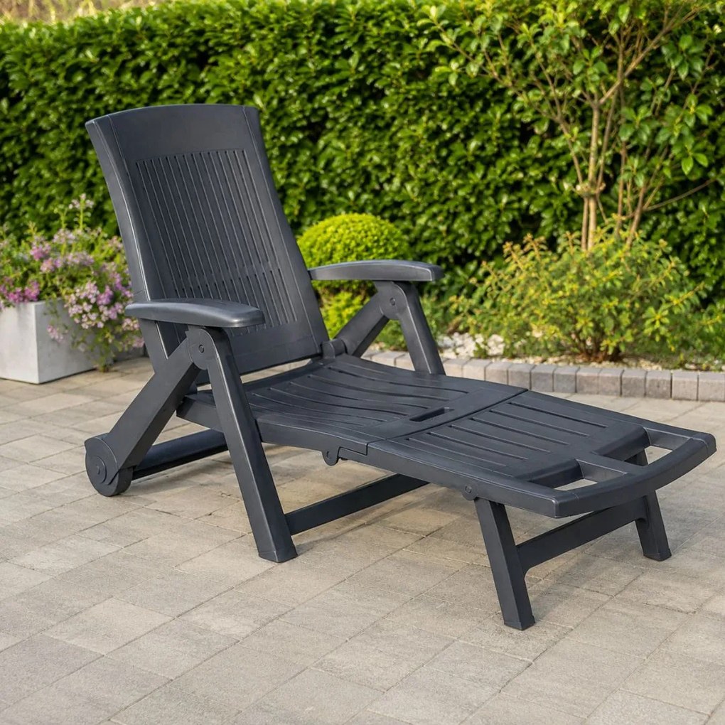 ZIRCONE kerti nyugágy, 72×195×101 cm, antracit I.P.A.E-Progarden