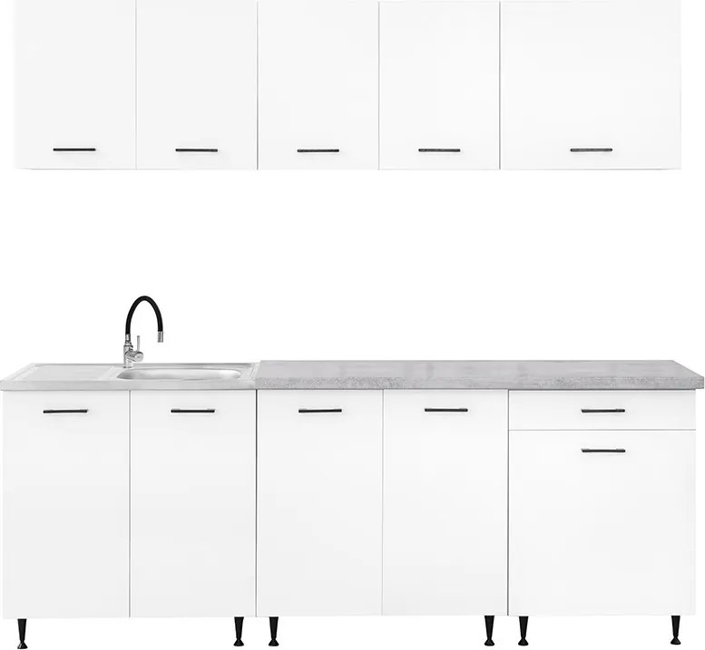 Primo 220 konyhabútor fehér, chromix munkalappal