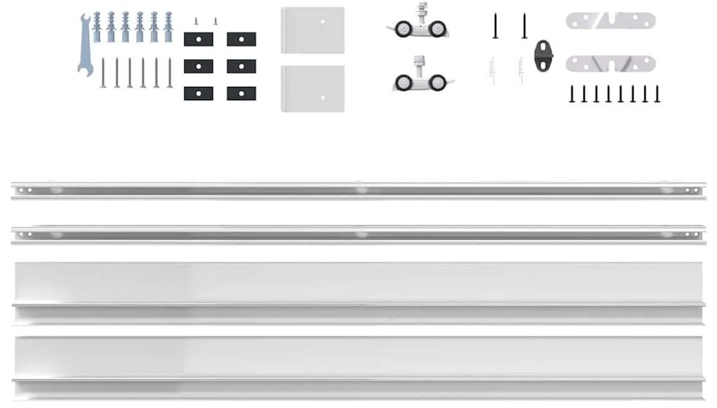 ezüst alumínium ötvözet tolóajtó fémszerelék készlet 200 cm